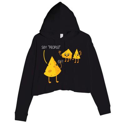 Photographer Cheesy Lover Mozzarella Cheddar Camera Gift Crop Fleece Hoodie