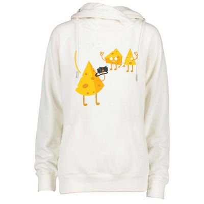 Photographer Cheesy Lover Mozzarella Cheddar Camera Gift Womens Funnel Neck Pullover Hood