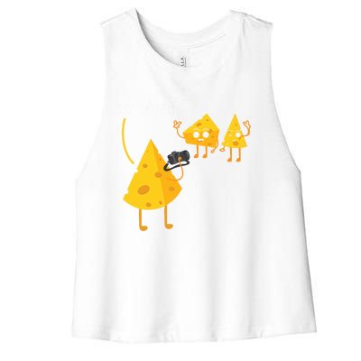 Photographer Cheesy Lover Mozzarella Cheddar Camera Gift Women's Racerback Cropped Tank