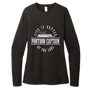 Pontoon Captain Life Is Better At The Lake Pontooning Boat Gift Womens CVC Long Sleeve Shirt