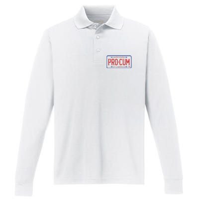 Pro Cum License Plate Performance Long Sleeve Polo