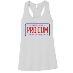 Pro Cum License Plate Women's Racerback Tank