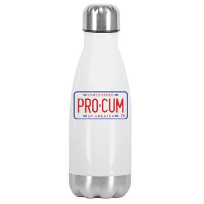 Pro Cum License Plate Stainless Steel Insulated Water Bottle