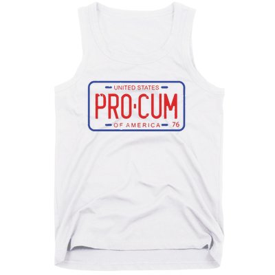 Pro Cum License Plate Tank Top