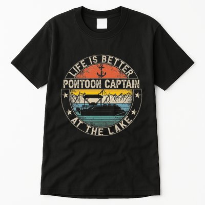 Pontoon Captain Life Is Better At The Lake Tall T-Shirt