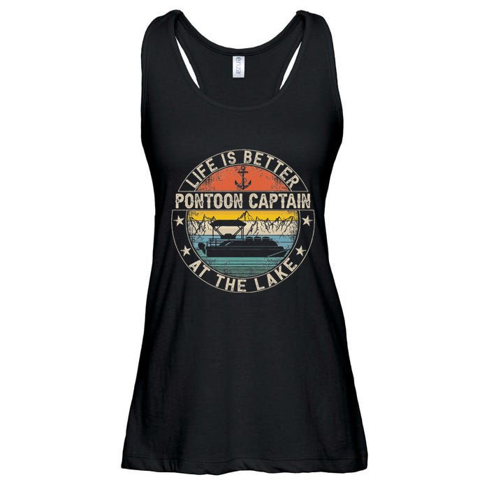 Pontoon Captain Life Is Better At The Lake Ladies Essential Flowy Tank