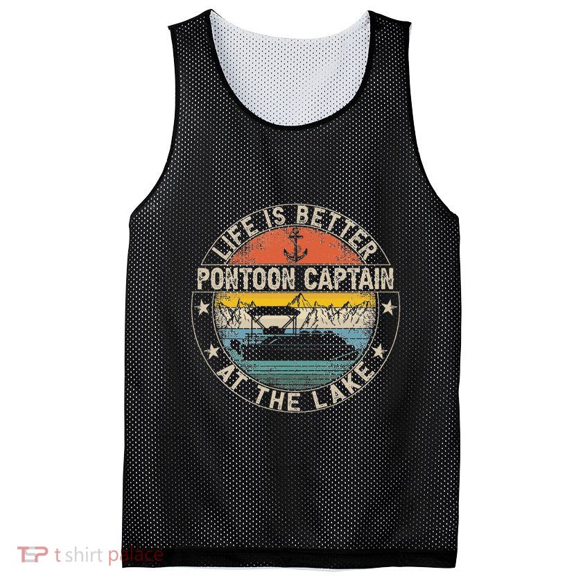 Pontoon Captain Life Is Better At The Lake Mesh Reversible Basketball Jersey Tank