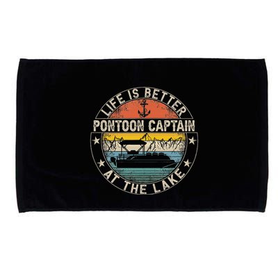 Pontoon Captain Life Is Better At The Lake Microfiber Hand Towel
