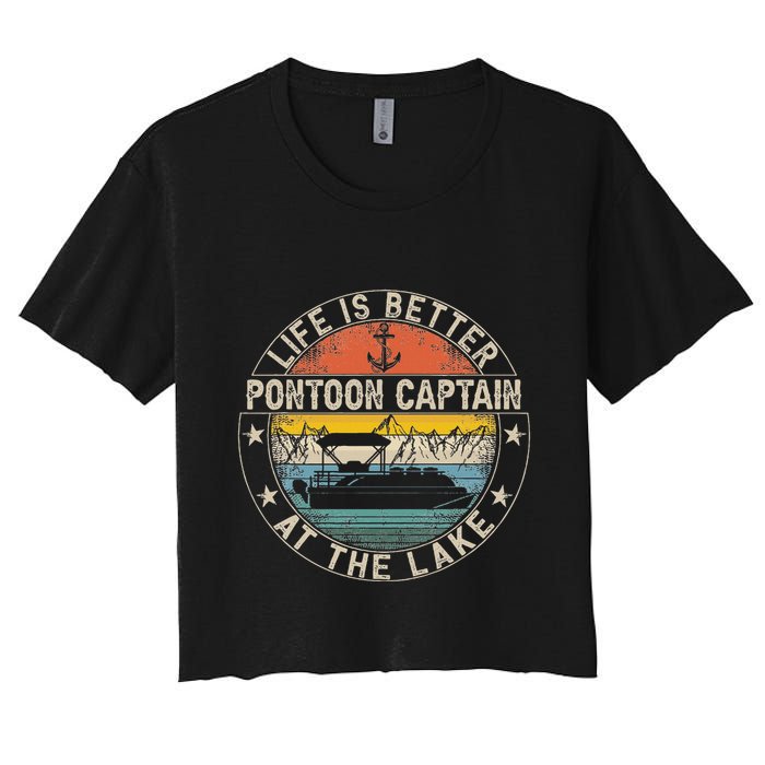 Pontoon Captain Life Is Better At The Lake Crop Top