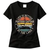 Pontoon Captain Life Is Better At The Lake Womens T-Shirt