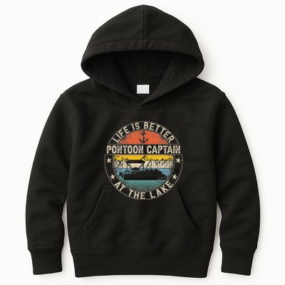 Pontoon Captain Life Is Better At The Lake Kids Hoodie