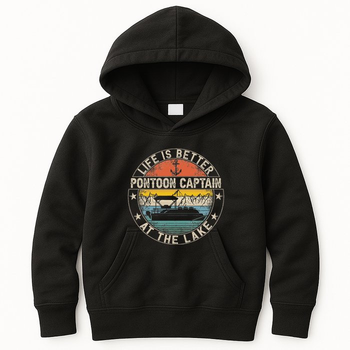 Pontoon Captain Life Is Better At The Lake Kids Hoodie
