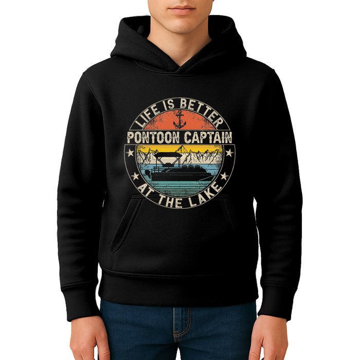 Pontoon Captain Life Is Better At The Lake Kids Hoodie