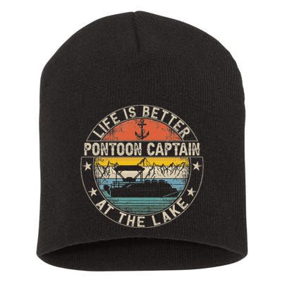 Pontoon Captain Life Is Better At The Lake Short Acrylic Beanie