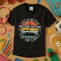 Pontoon Captain Life Is Better At The Lake Kids T-Shirt