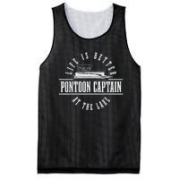 Pontoon Captain Life Is Better At The Lake Pontooning Boat Mesh Reversible Basketball Jersey Tank