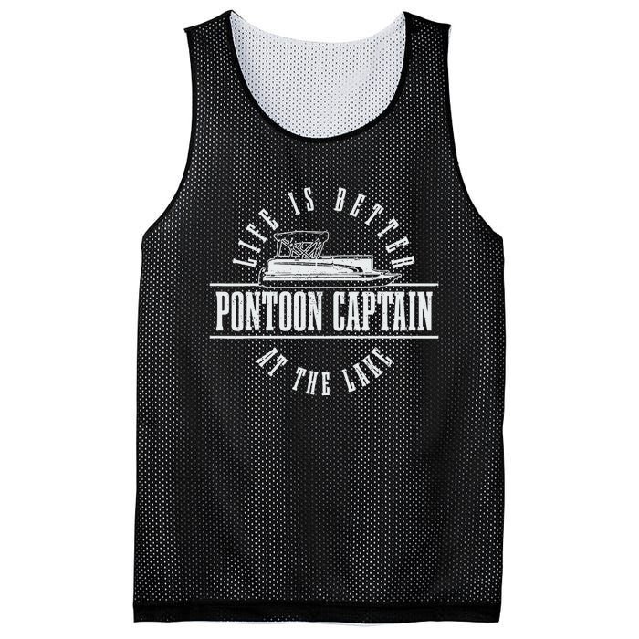 Pontoon Captain Life Is Better At The Lake Pontooning Boat Mesh Reversible Basketball Jersey Tank