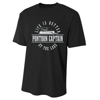 Pontoon Captain Life Is Better At The Lake Pontooning Boat Performance Sprint T-Shirt