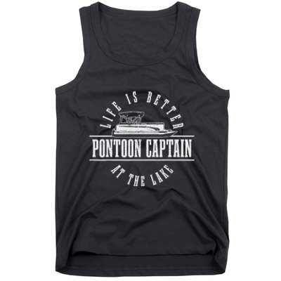 Pontoon Captain Life Is Better At The Lake Pontooning Boat Tank Top