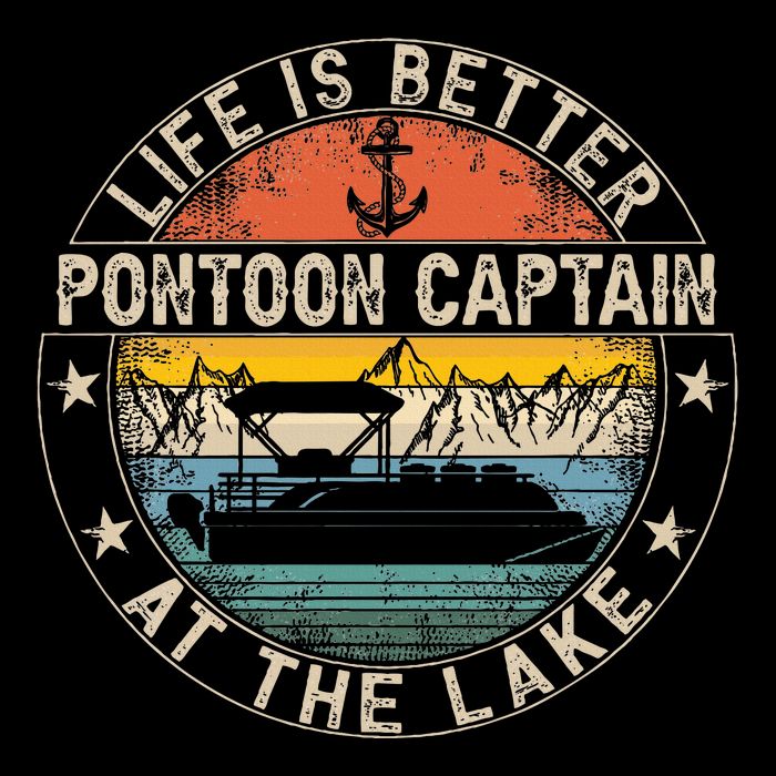 Pontoon Captain Life Is Better At The Lake Flat Bill Trucker Hat