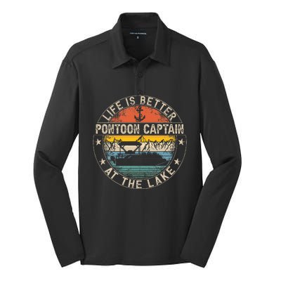 Pontoon Captain Life Is Better At The Lake Silk Touch Performance Long Sleeve Polo