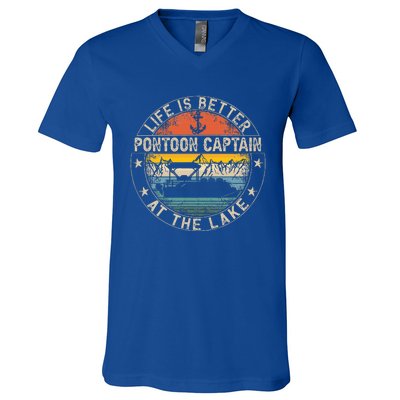 Pontoon Captain Life Is Better At The Lake V-Neck T-Shirt