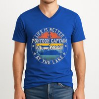 Pontoon Captain Life Is Better At The Lake V-Neck T-Shirt