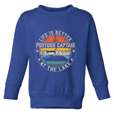 Pontoon Captain Life Is Better At The Lake Toddler Sweatshirt