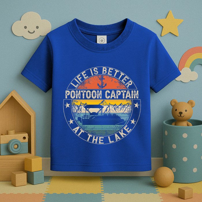 Pontoon Captain Life Is Better At The Lake Toddler T-Shirt