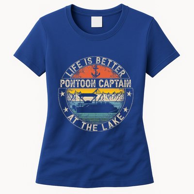 Pontoon Captain Life Is Better At The Lake Womens T-Shirt