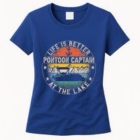 Pontoon Captain Life Is Better At The Lake Womens T-Shirt