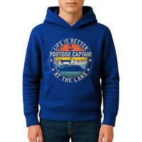 Pontoon Captain Life Is Better At The Lake Kids Hoodie