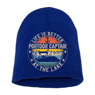 Pontoon Captain Life Is Better At The Lake Short Acrylic Beanie