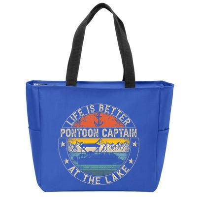 Pontoon Captain Life Is Better At The Lake Zip Tote Bag