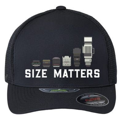 Photography Camera Lens Size Matter Photographer Shutterbug Flexfit Unipanel Trucker Cap