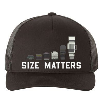 Photography Camera Lens Size Matter Photographer Shutterbug Yupoong Adult 5-Panel Trucker Hat