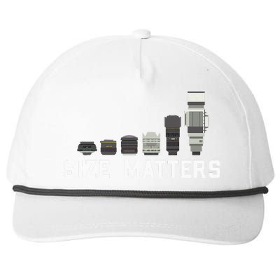 Photography Camera Lens Size Matter Photographer Shutterbug Snapback Five-Panel Rope Hat