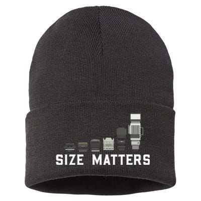 Photography Camera Lens Size Matter Photographer Shutterbug Sustainable Knit Beanie