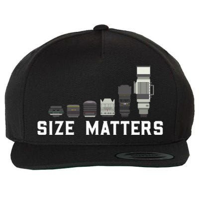 Photography Camera Lens Size Matter Photographer Shutterbug Wool Snapback Cap