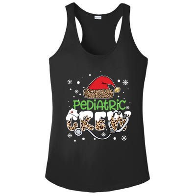 Pediatric Crew Leopard Santa Hat Stethoscope Nurse Christmas Great Gift Ladies PosiCharge Competitor Racerback Tank