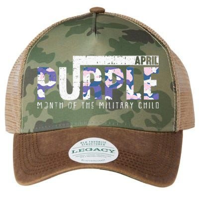 Purple Camo Month Of The Military Child Army Soldier Legacy Tie Dye Trucker Hat