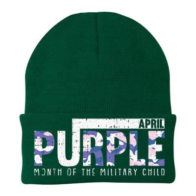 Purple Camo Month Of The Military Child Army Soldier Knit Cap Winter Beanie