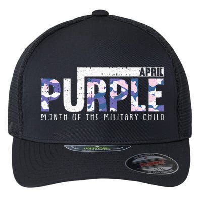 Purple Camo Month Of The Military Child Army Soldier Flexfit Unipanel Trucker Cap