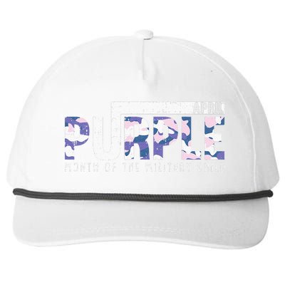 Purple Camo Month Of The Military Child Army Soldier Snapback Five-Panel Rope Hat