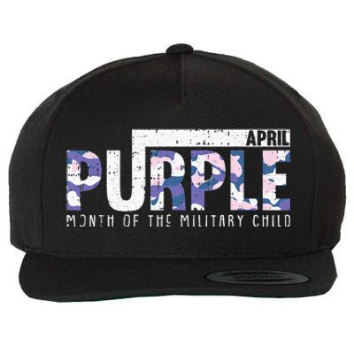 Purple Camo Month Of The Military Child Army Soldier Wool Snapback Cap