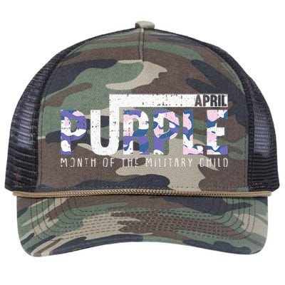 Purple Camo Month Of The Military Child Army Soldier Retro Rope Trucker Hat Cap