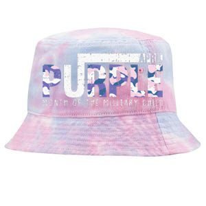 Purple Camo Month Of The Military Child Army Soldier Tie-Dyed Bucket Hat