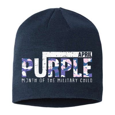 Purple Camo Month Of The Military Child Army Soldier Sustainable Beanie