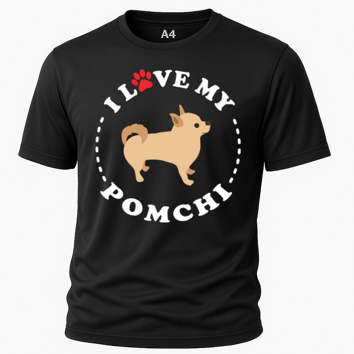 Pomeranian Chihuahua Mix Breed Dog Happy Pomchi Dog Cooling Performance Crew T-Shirt