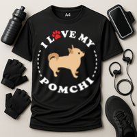 Pomeranian Chihuahua Mix Breed Dog Happy Pomchi Dog Cooling Performance Crew T-Shirt